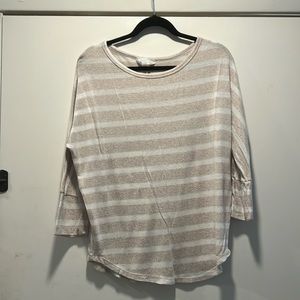 Striped brushed knit top